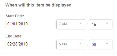 Use the 'When will this item be displayed' section to set the Headline to be shown on a schedule 