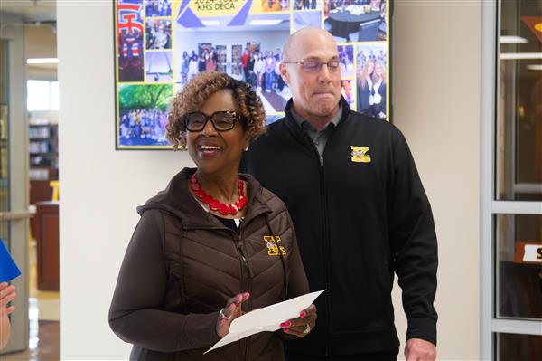 Dr. Lathan and Dr. Powers at the ribbon cutting