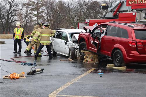 simulated car accident