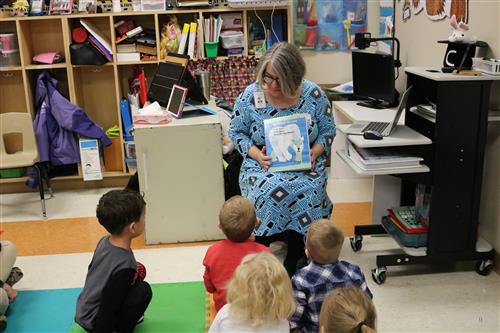 Polar Bear cover presented to students by Phyllis 