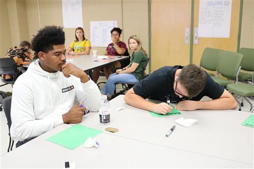 Leadership students engaging in activity 