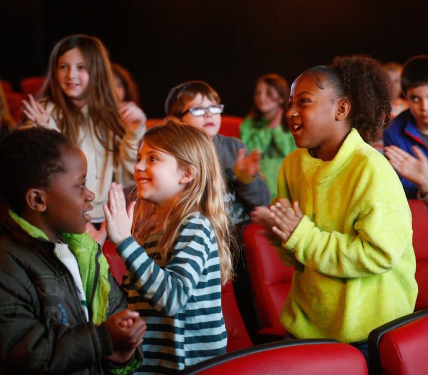  Students enjoy the movie shorts