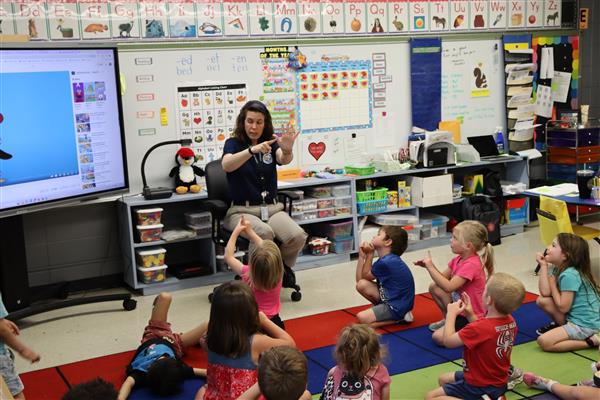 OEM visited pre-kindergarten Explore classes to teach kids about storm safety. 