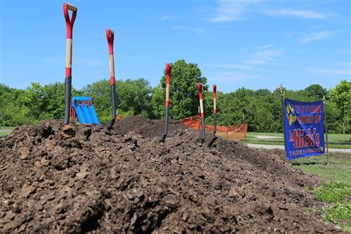 Shovels on playground 